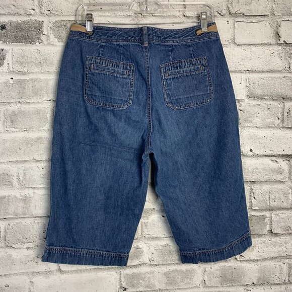 Vintage Denim Jorts Mid High Rise Baggy Relaxed Fit Front Tie Jean Bermuda Short - Picture 7 of 9
